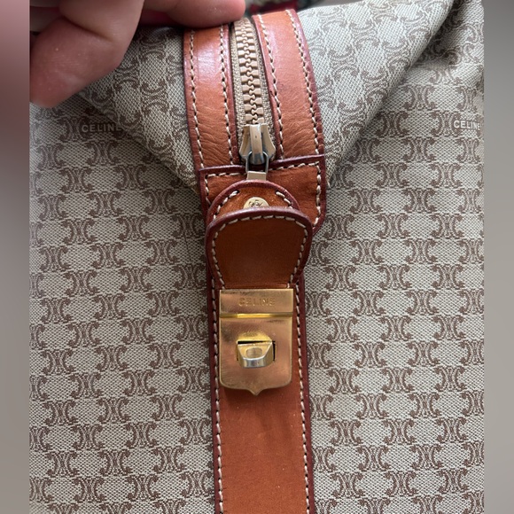 CELINE VINTAGE TRIOMPHE MONOGRAM LARGE BOSTON BAG TRAVEL TRUNK - Picture 11 of 15